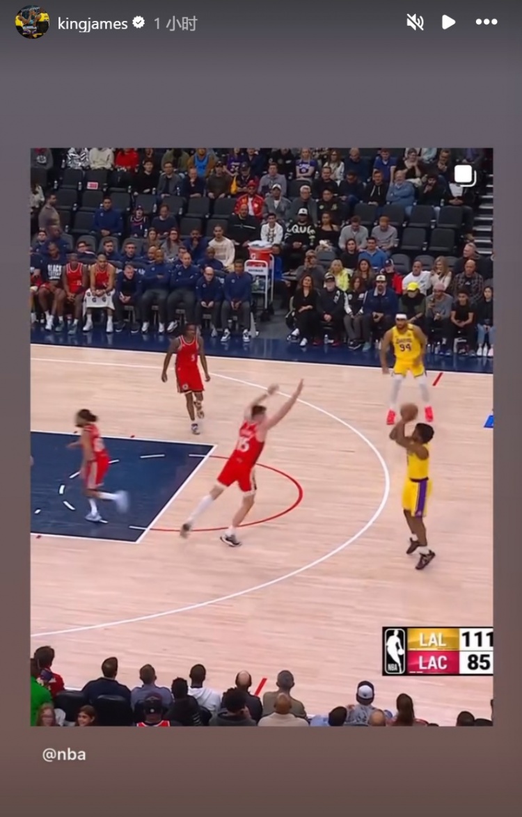  為你驕傲！布朗尼投進NBA生涯首記三分球！詹姆斯賽后轉發(fā)