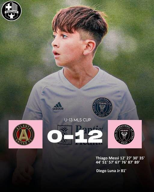  假新聞！梅西兒子U13比賽單場1人轟11球，多家媒體報道后刪除新聞