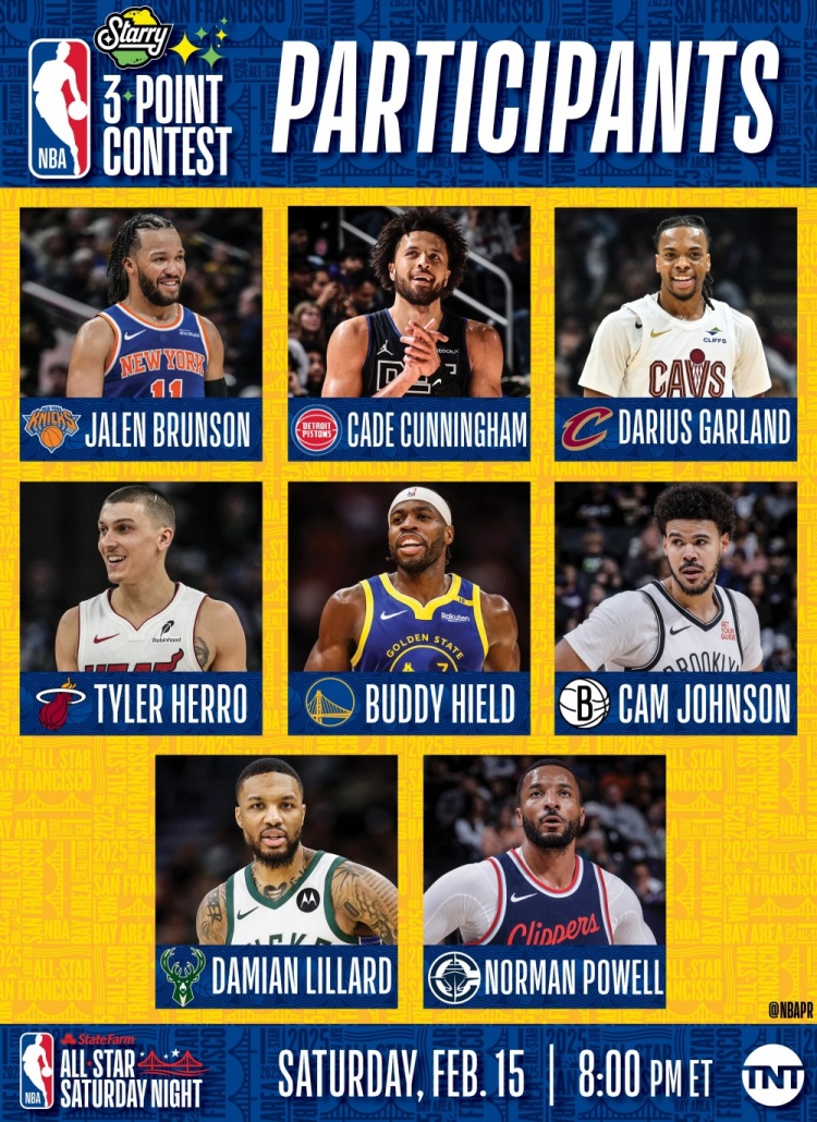  NBA全明星三分大賽名單：利拉德沖擊三連冠 希爾德、康寧漢姆在列