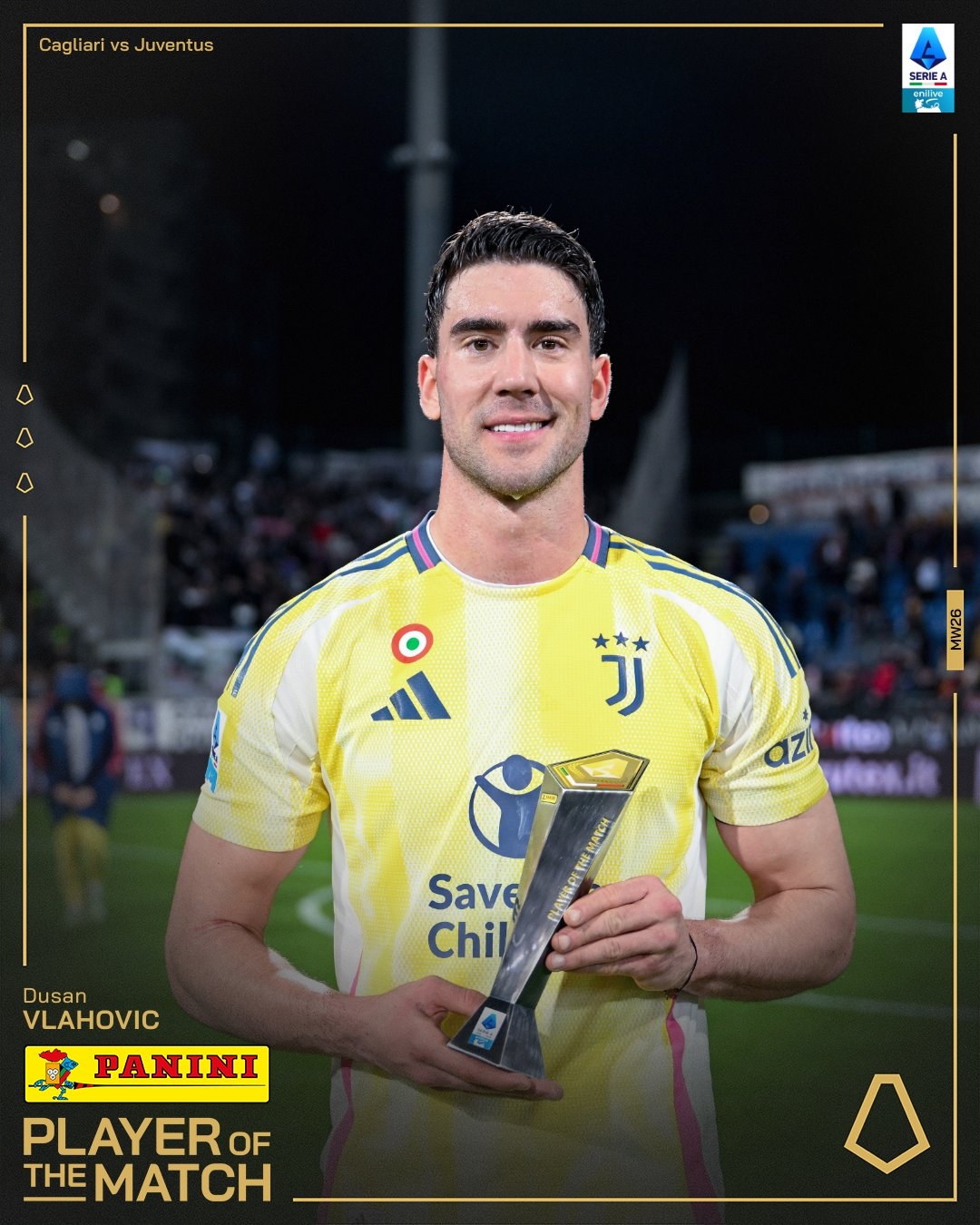  打進(jìn)致勝進(jìn)球！弗拉霍維奇當(dāng)選尤文1-0卡利亞里全場(chǎng)最佳球員